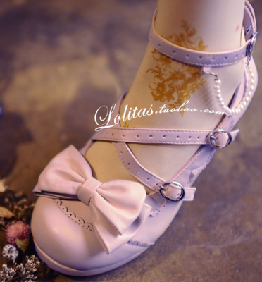 Elegant Pearlized Strap Lolita Shoes