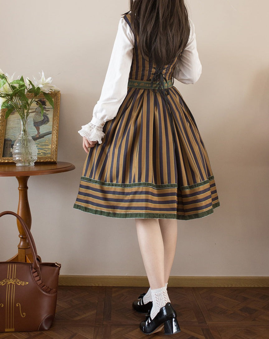 Gothic Lolita Vertical Striped Jumper Skirt of Lord Nobility