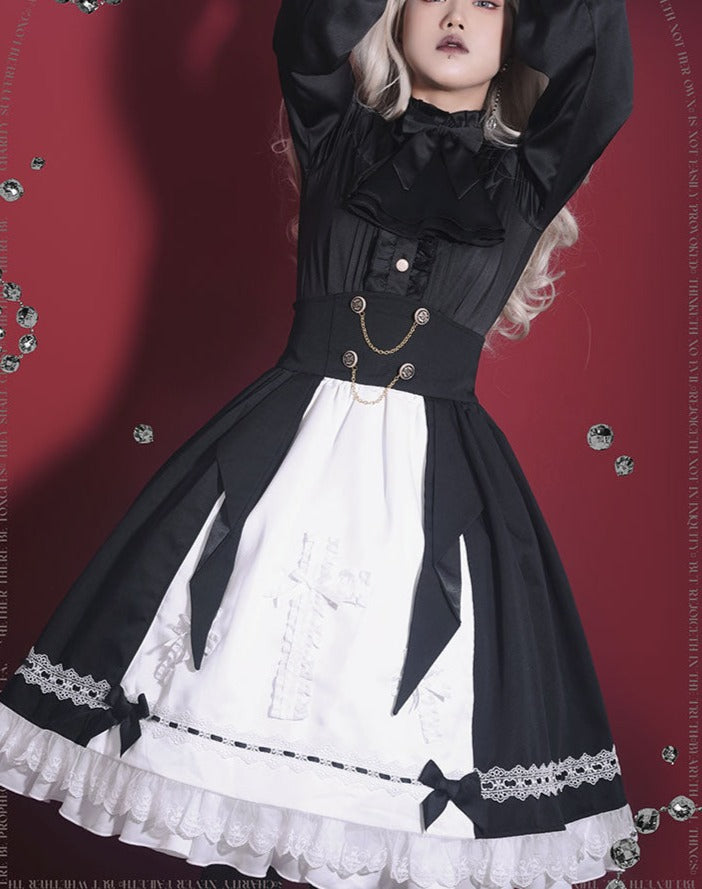 [Pre-order] Holy academy Gakuin Gothic Lolita skirt and cape setup 