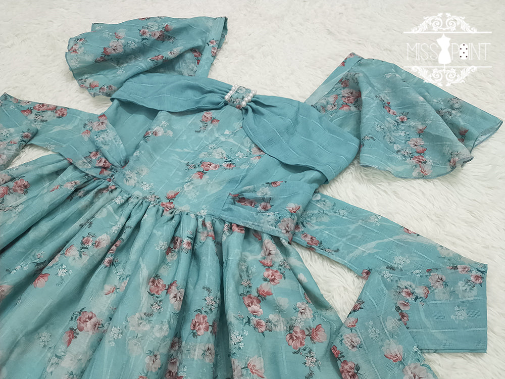 【予約販売】花海棠のフロントリボンクラシカルワンピース