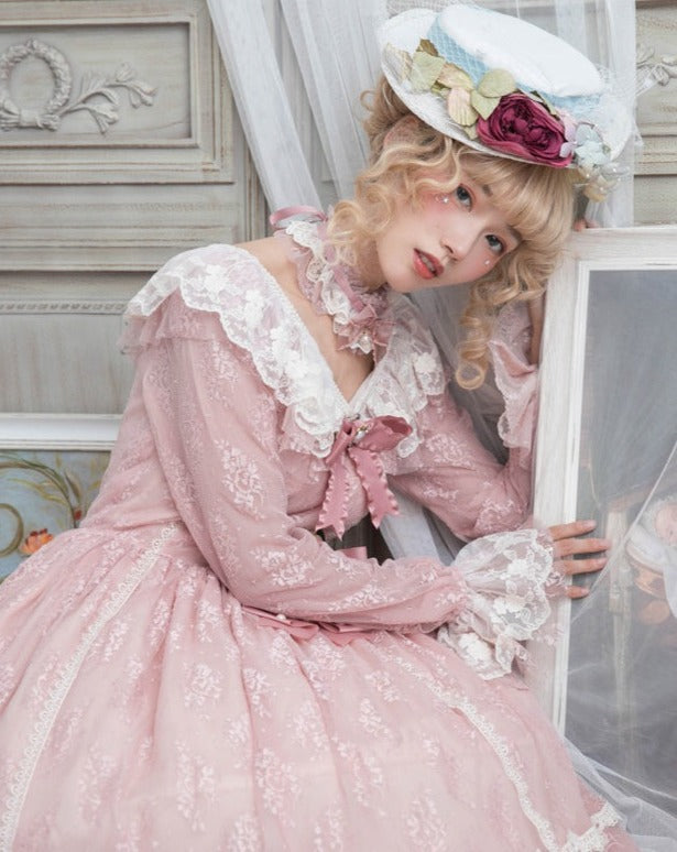 [Pre-order] Morning Mist Sweet Elegant Lace Dress