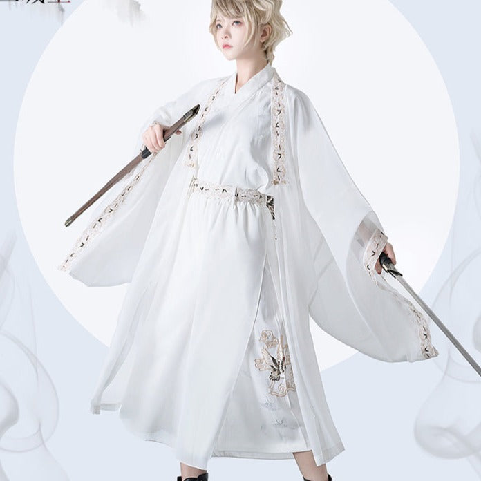 Prince style Crane embroidered flower loli haori