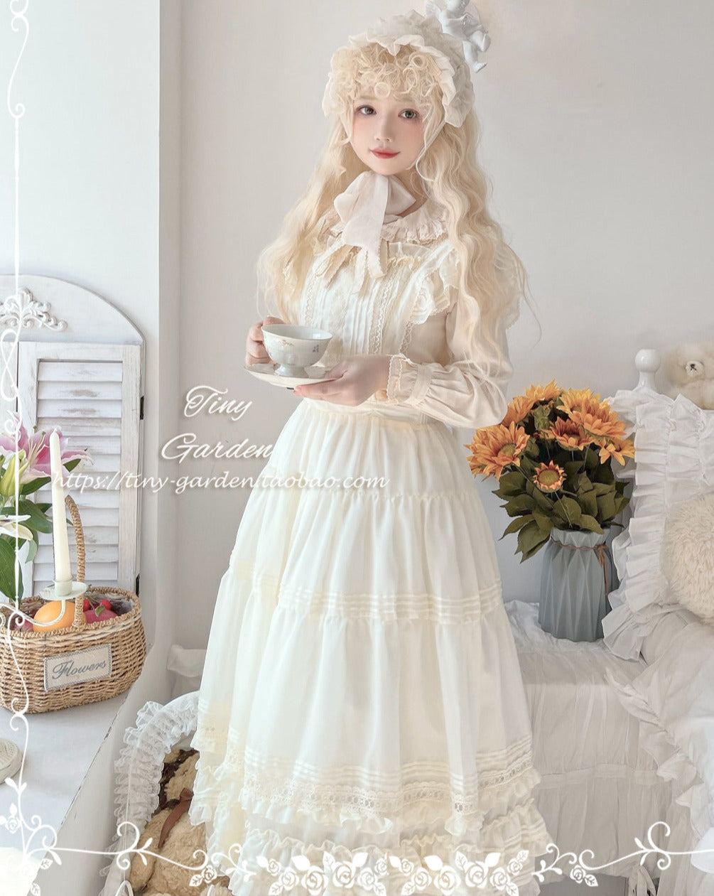 [Outlet] French girly 2way apron skirt [with flared sleeves]