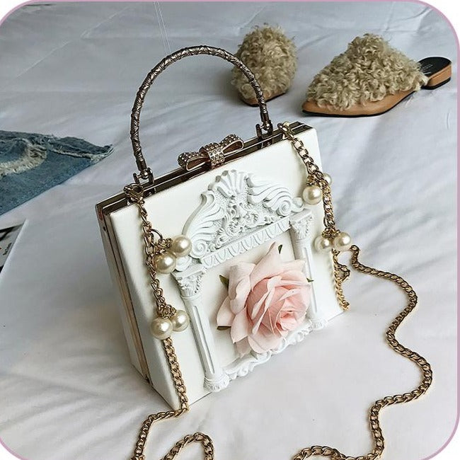 Antique rose chain mini bag