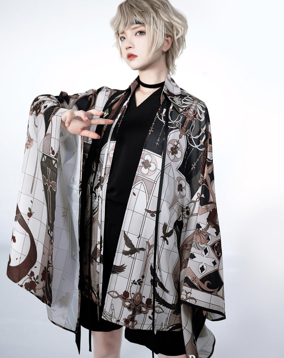 [Pre-order] Dark Night Command Prince x Japanese Style Gothic Print Haori