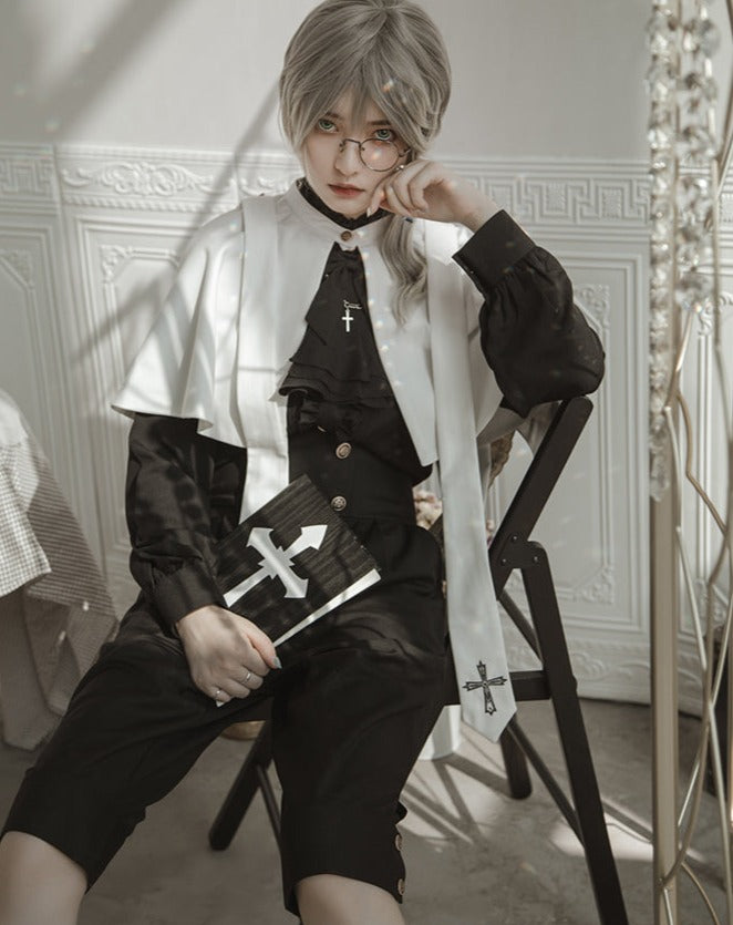 Holy academy Ouji-kei Gothic Lolita Pants and Cloak Setup