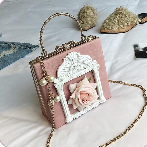 Antique rose chain mini bag