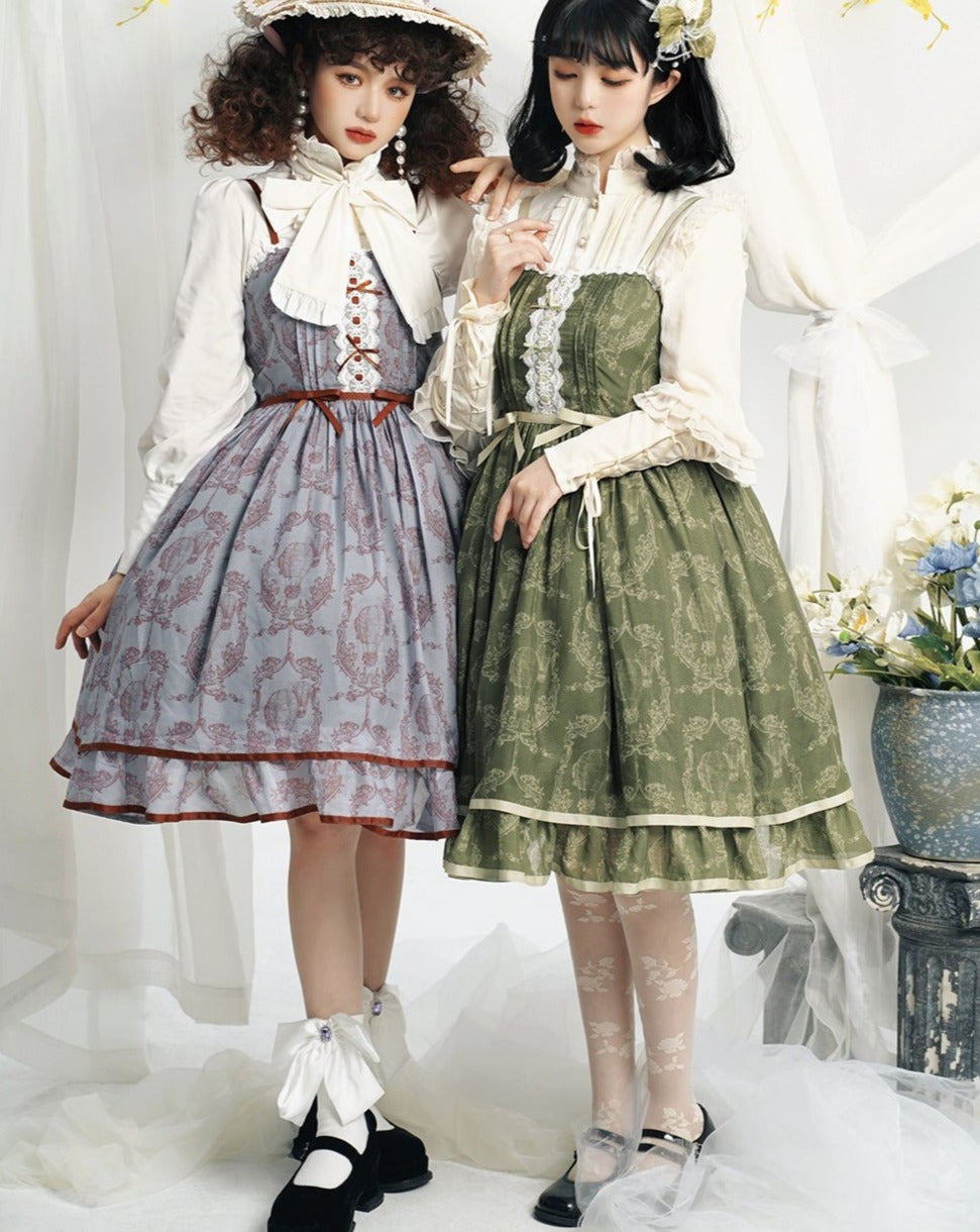 Irene flower print jumper skirt