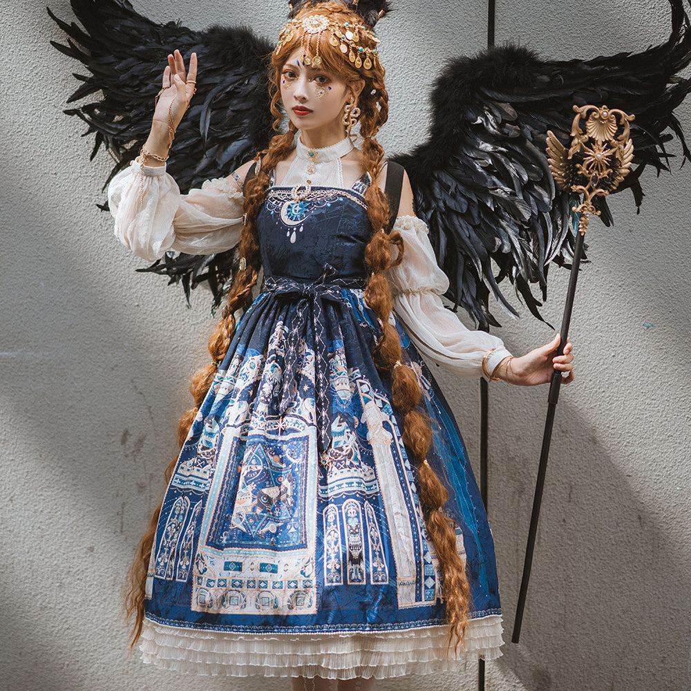 [Pre-order] Twilight Egyptian Lolita Shoulder Strap Jumper Skirt