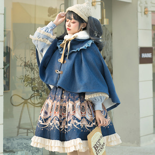 [Reservation sale] Palace print blue skirt set