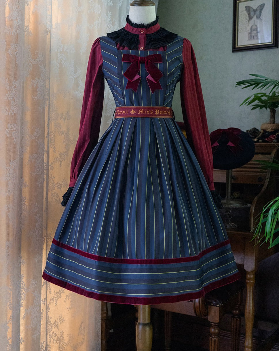 Gothic Lolita Vertical Striped Jumper Skirt of Lord Nobility