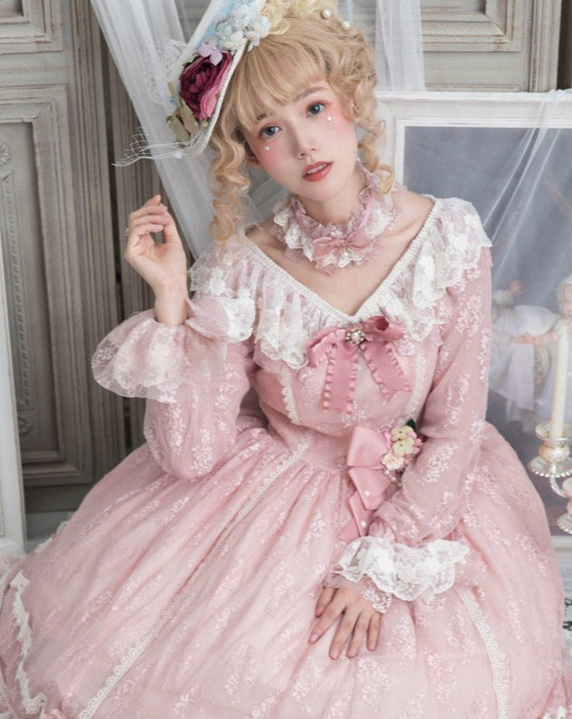 [Pre-order] Morning Mist Sweet Elegant Lace Dress