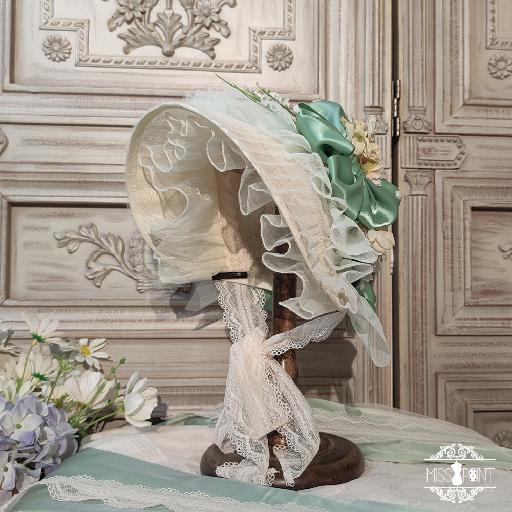 [Simultaneous purchase only] Suzuran flower embroidery bonnet, hat, headband