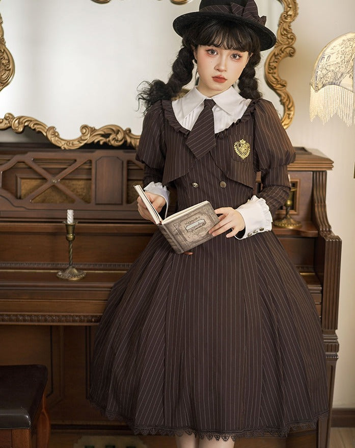 【予約販売】制服風 フェイクレイヤードワンピース
