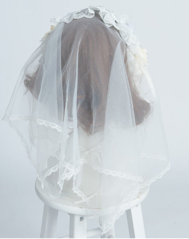 Day and Night Lace and Frill Bride Lolita Dress Full Set