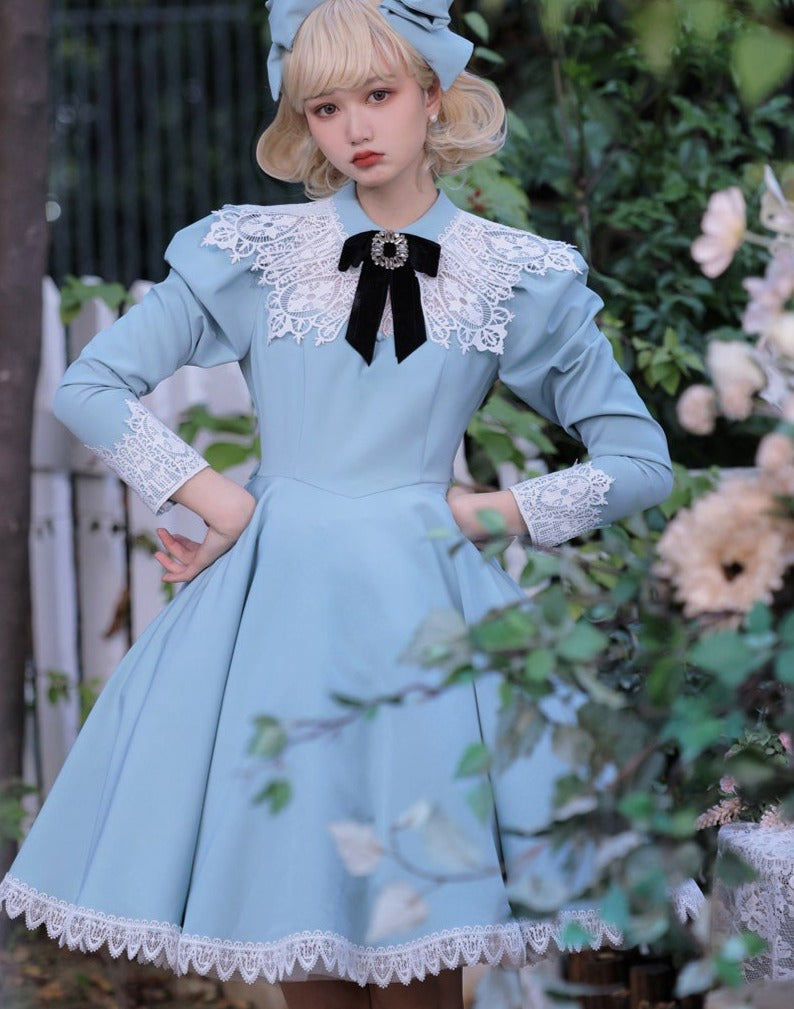Princess, All the Best Retro Long Sleeve Dress Short Type
