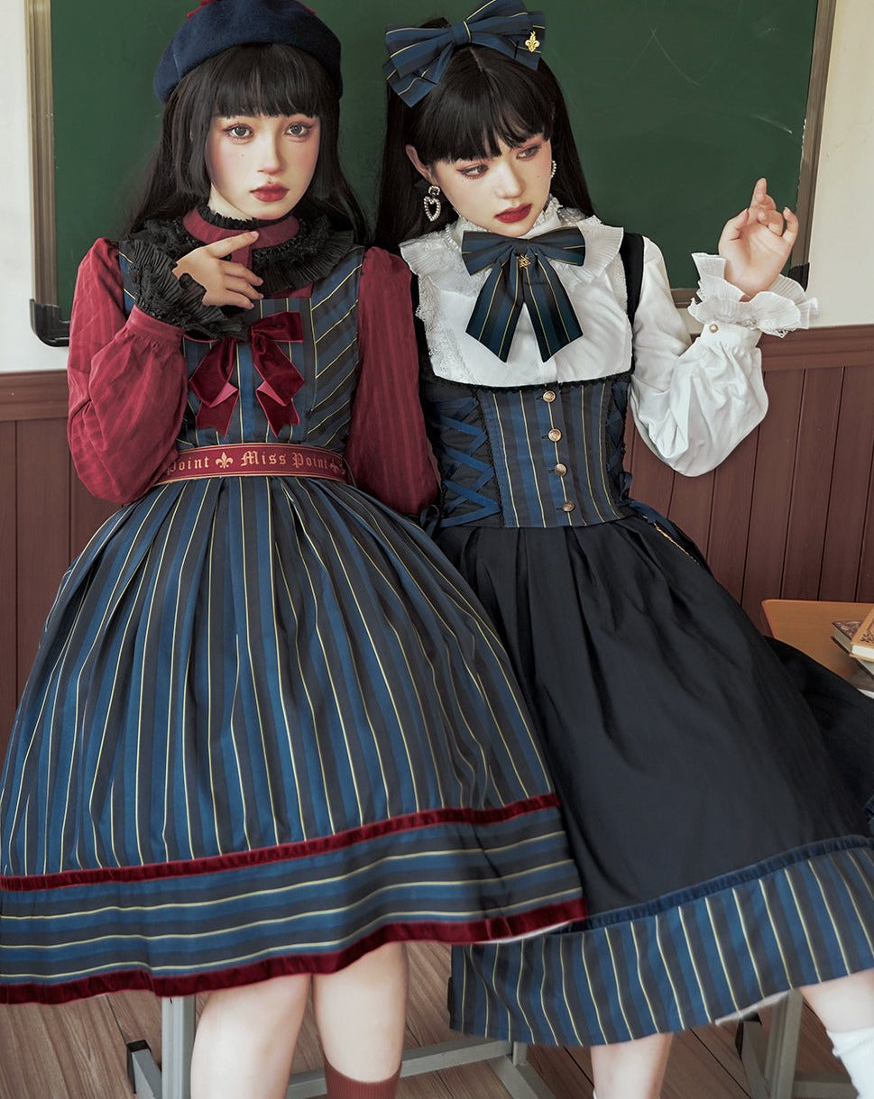 Gothic Lolita Vertical Striped Jumper Skirt of Lord Nobility
