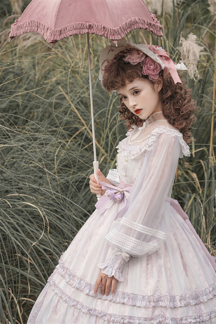 【予約販売】Garden of Flowers シアースタンドカラーワンピース