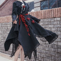 Irregular hem frill coat with belt