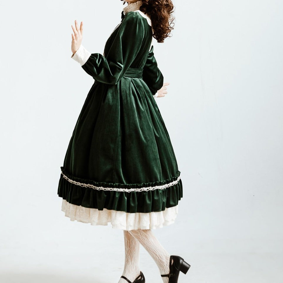 [Pre-order] British Classical Lolita Velvet Dress