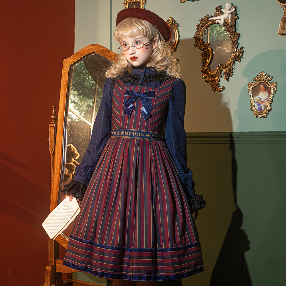 Gothic Lolita Vertical Striped Jumper Skirt of Lord Nobility