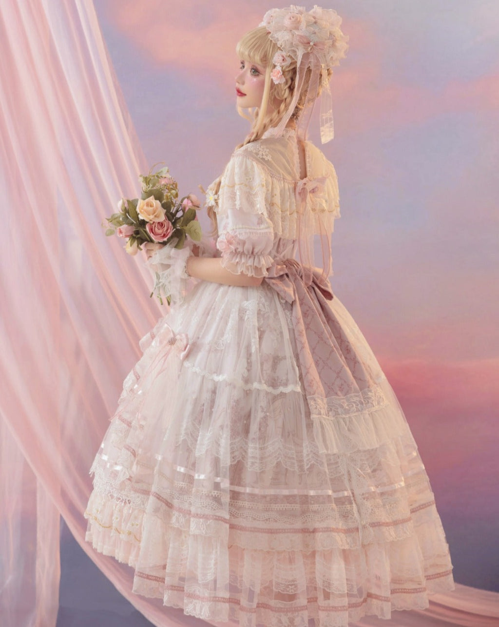 Territory of Sunset Ruffle and Lace Princess Dress