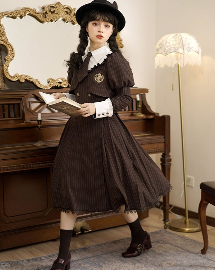 【予約販売】制服風 フェイクレイヤードワンピース