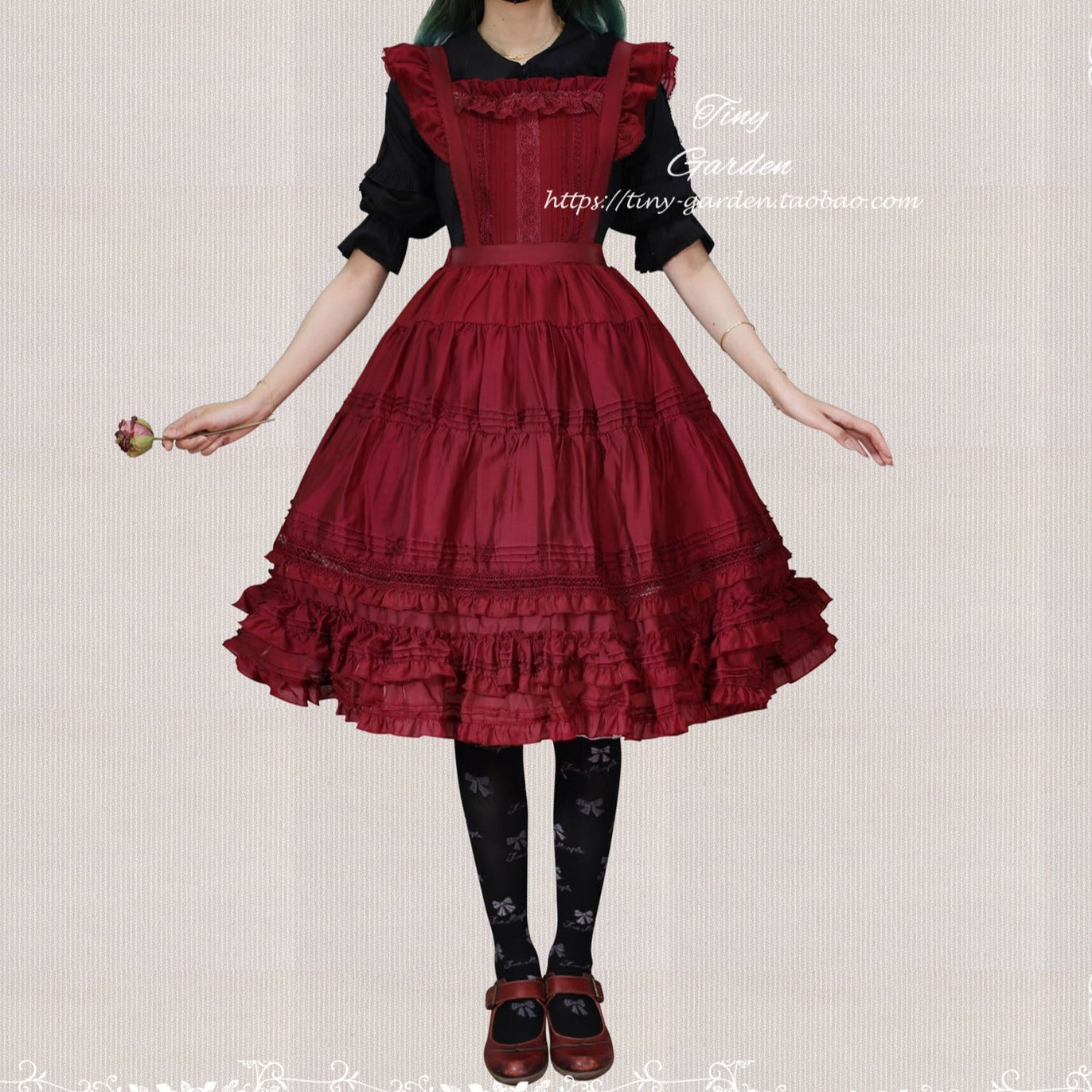 [Outlet] French girly 2way apron skirt [with flared sleeves]