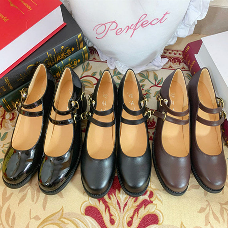 Lolita shoes double strap classical shoes all 5 colors