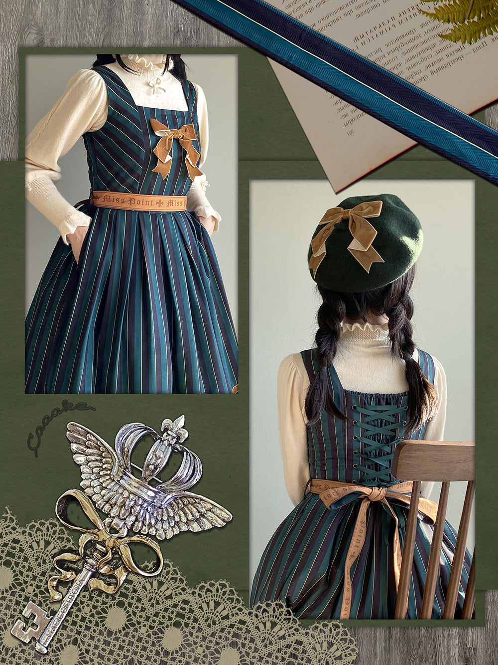 Gothic Lolita Vertical Striped Jumper Skirt of Lord Nobility