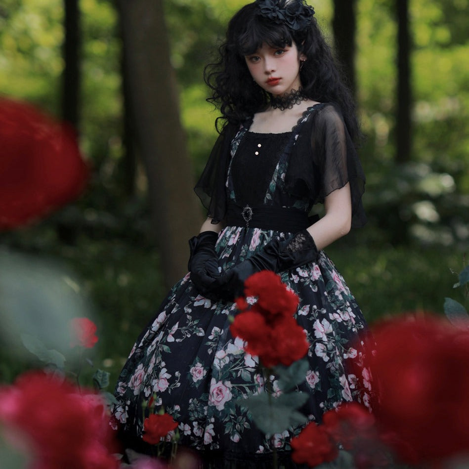 [Pre-order] Rose Garden Flying Sleeve Classic Lolita Dress
