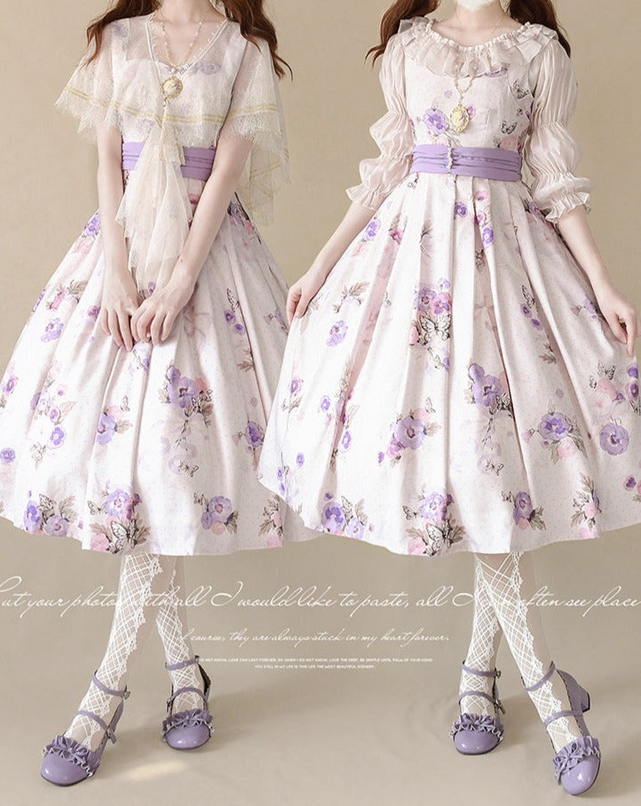 三色菫のエレガントジャンパースカート