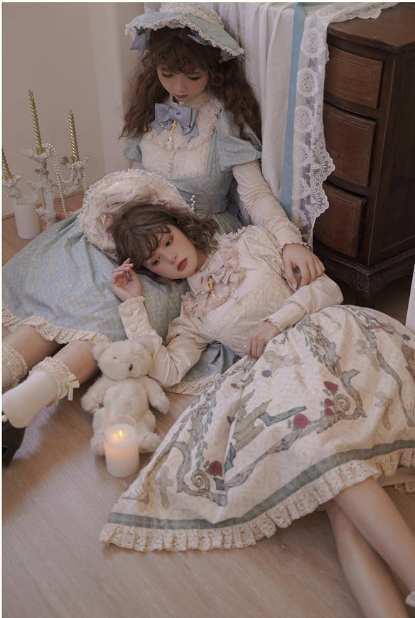 Wonderland Paradise アンティーク調コットンワンピース 付け袖付き