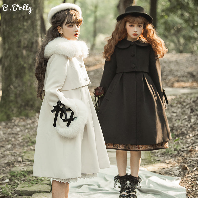 [Outlet] Snow Romance Ribbon Sweet Coat, Ready to Ship, Off White, M Size
