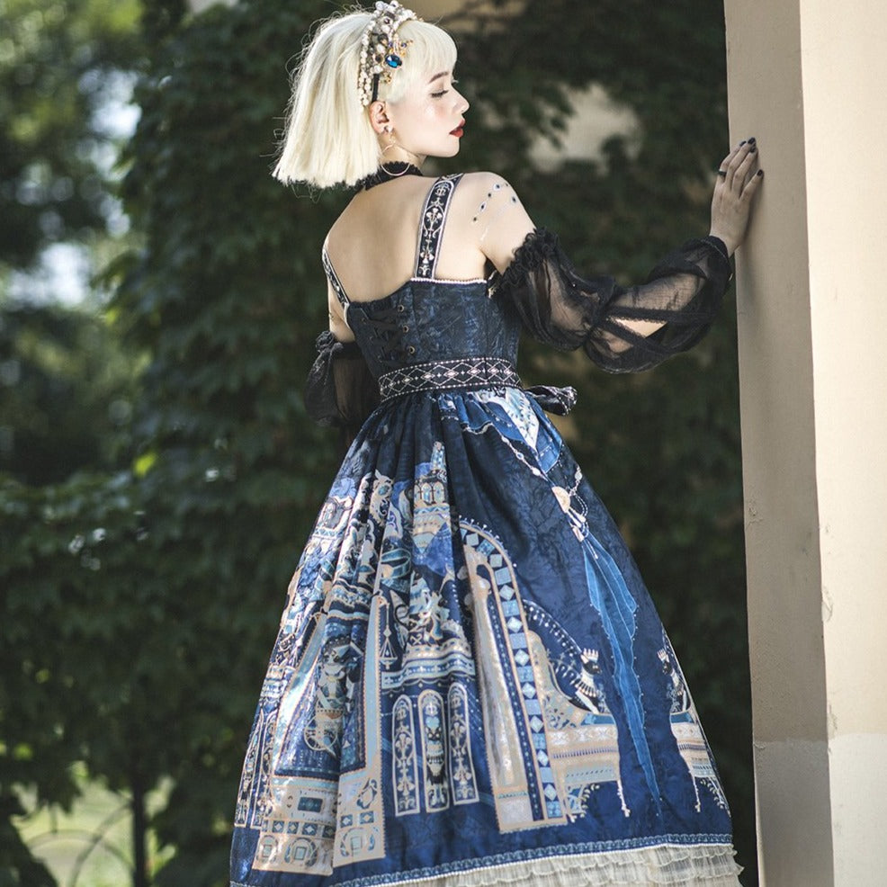 [Pre-order] Twilight Egyptian Lolita Shoulder Strap Jumper Skirt