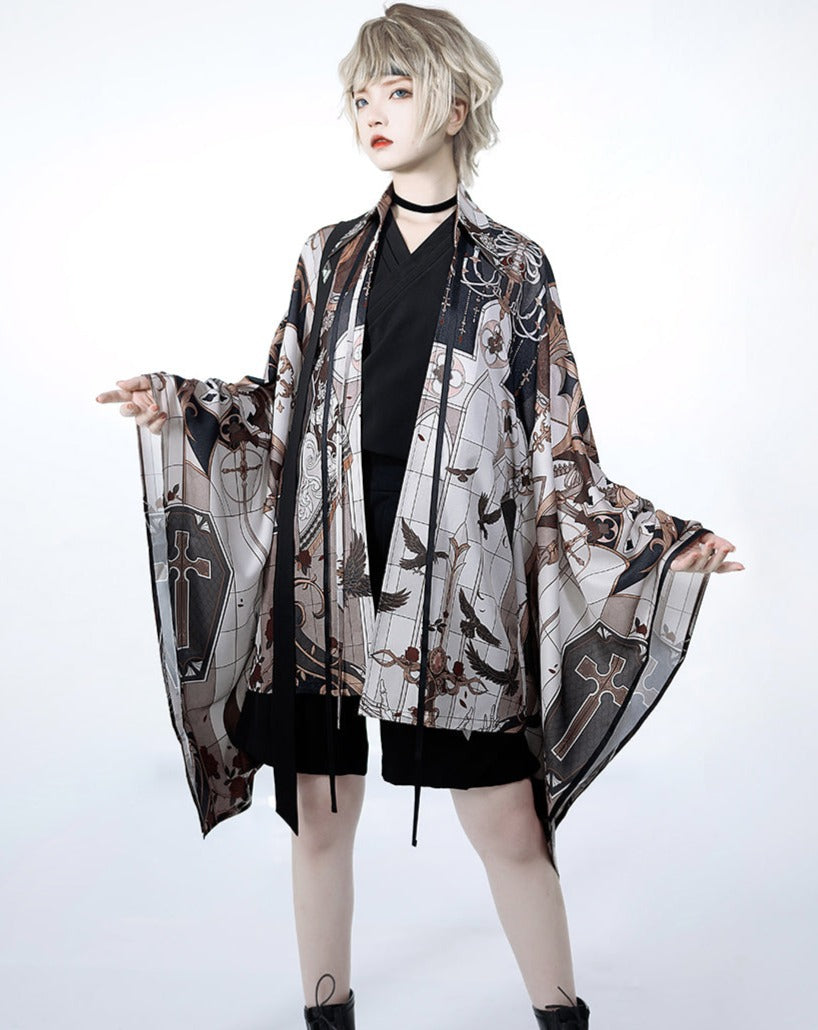 [Pre-order] Dark Night Command Prince x Japanese Style Gothic Print Haori