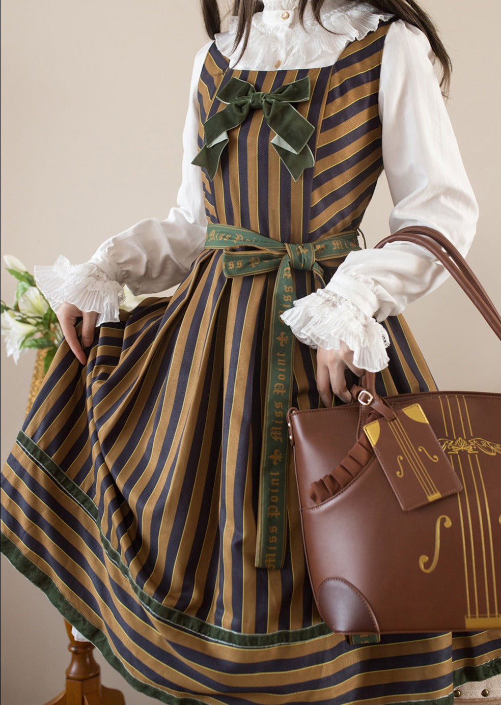 Gothic Lolita Vertical Striped Jumper Skirt of Lord Nobility