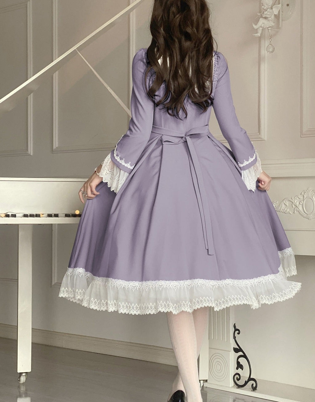 Freya's Fall Classical Lace Sleeve Dress
