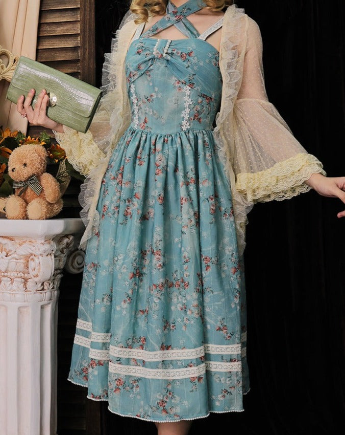 [Pre-order] Hanabeitang front ribbon classical jumper skirt