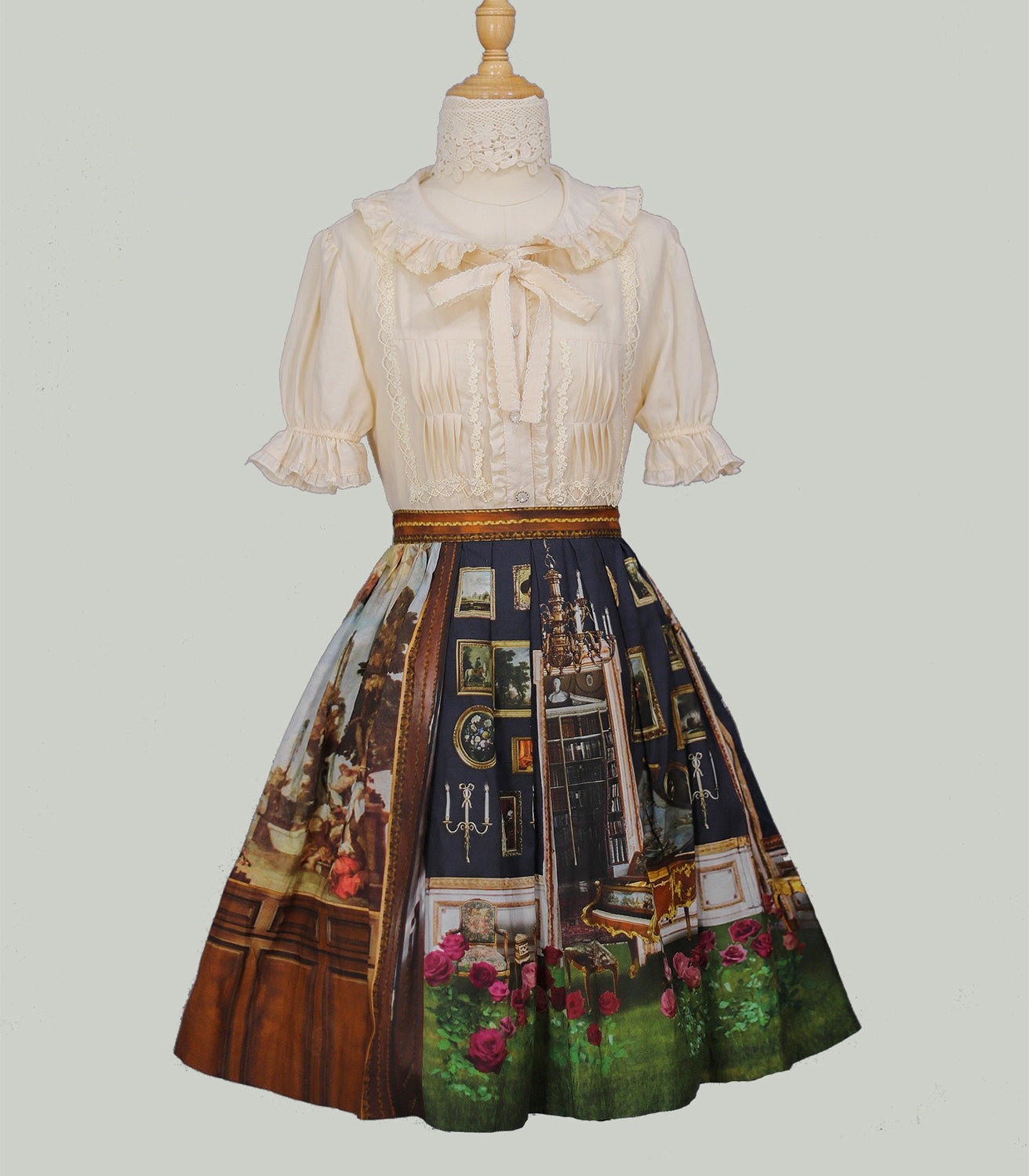 [Outlet] French Girly Ribbon Tie Blouse