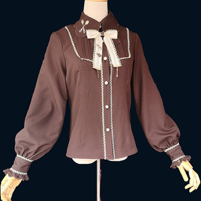 [Pre order] Changeable collar lantern sleeve blouse