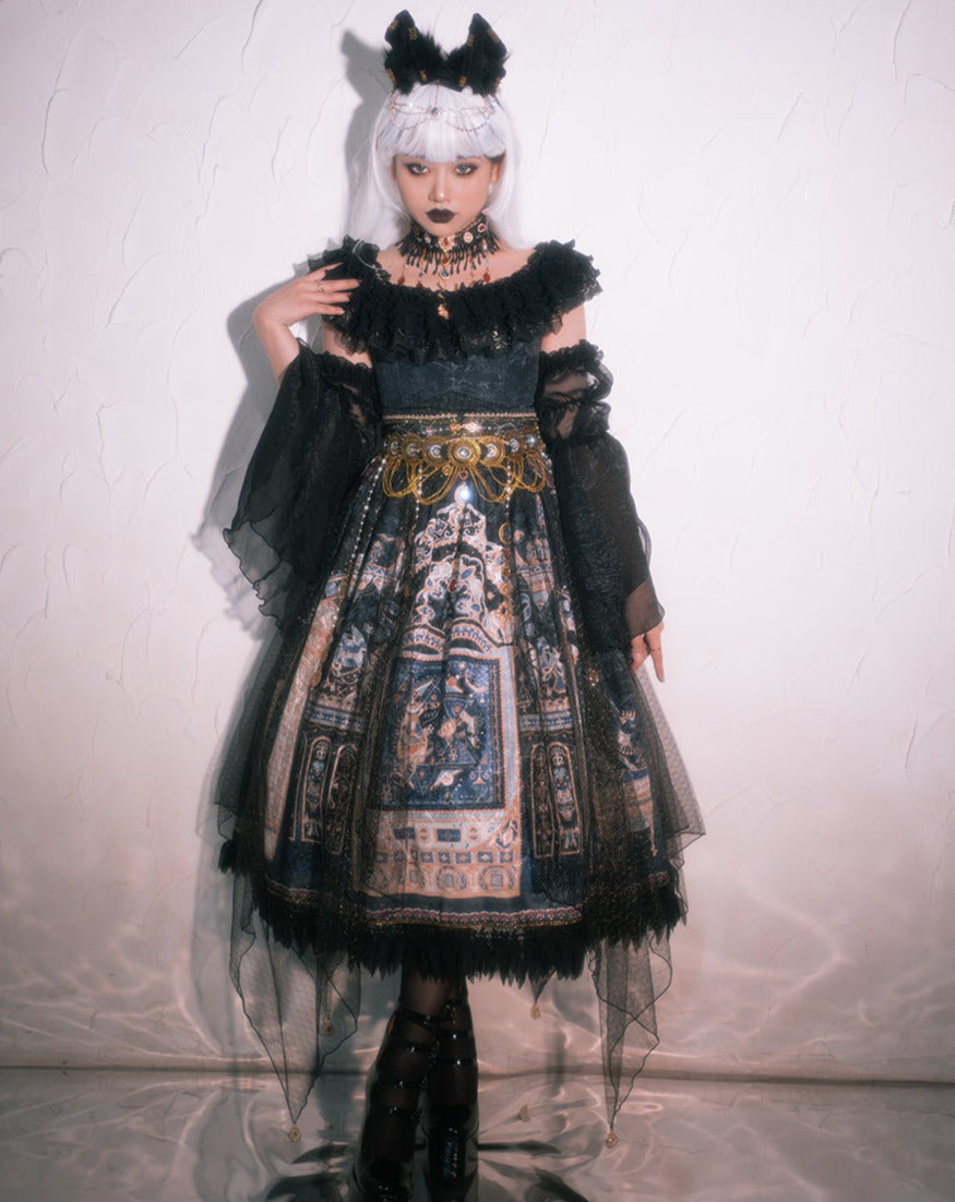 [Pre-order] Twilight Egyptian Lolita Frill Jumper Skirt