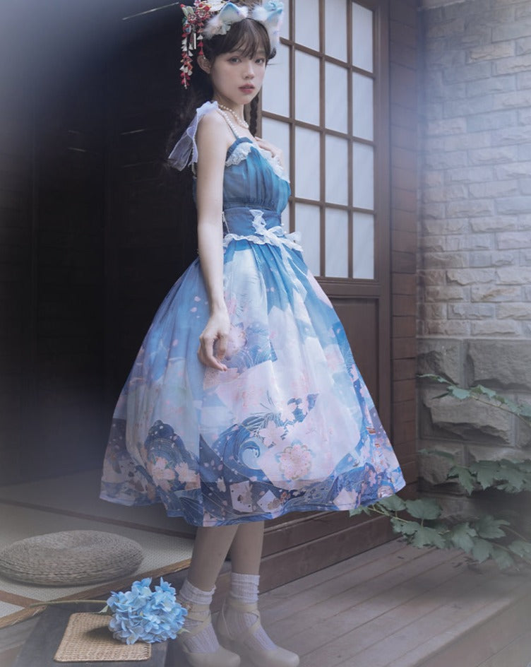 Alice in Sakura no Kuni Japanese loli high waist skirt and top