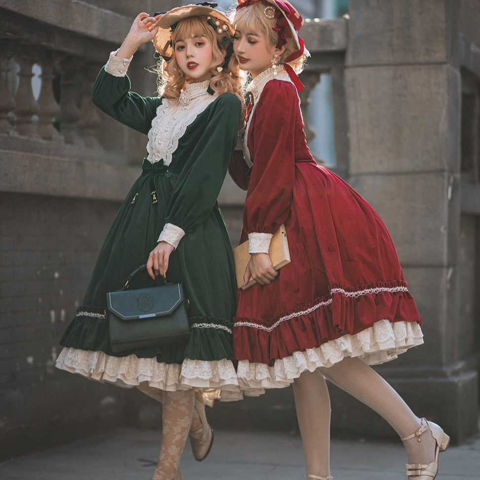 [Pre-order] British Classical Lolita Velvet Dress