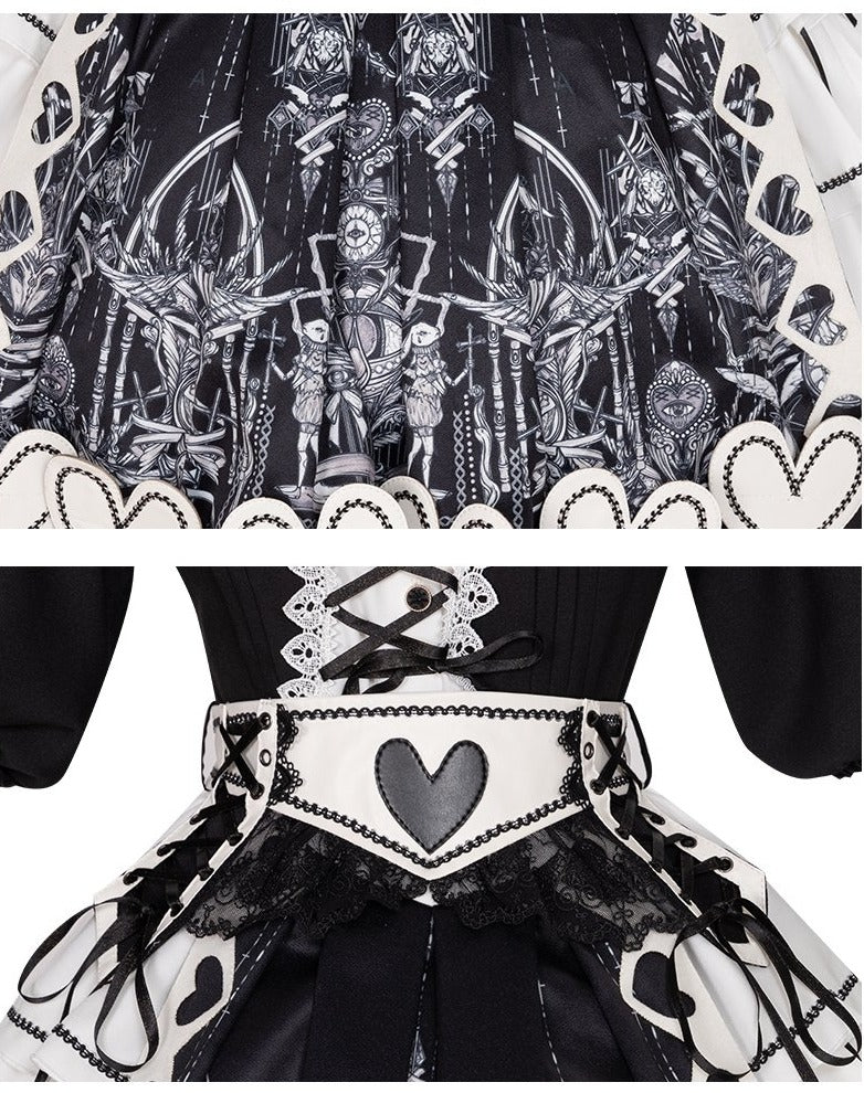 [Pre-order] Black &amp; White Alice in Wonderland Lolita Dress