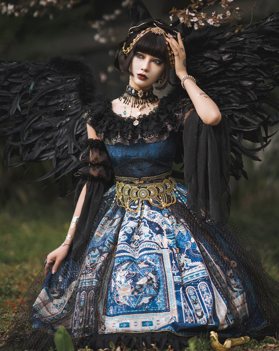 [Pre-order] Twilight Egyptian Lolita Frill Jumper Skirt