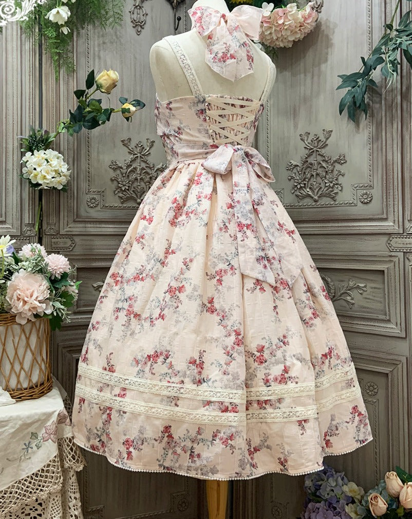 [Pre-order] Hanabeitang front ribbon classical jumper skirt