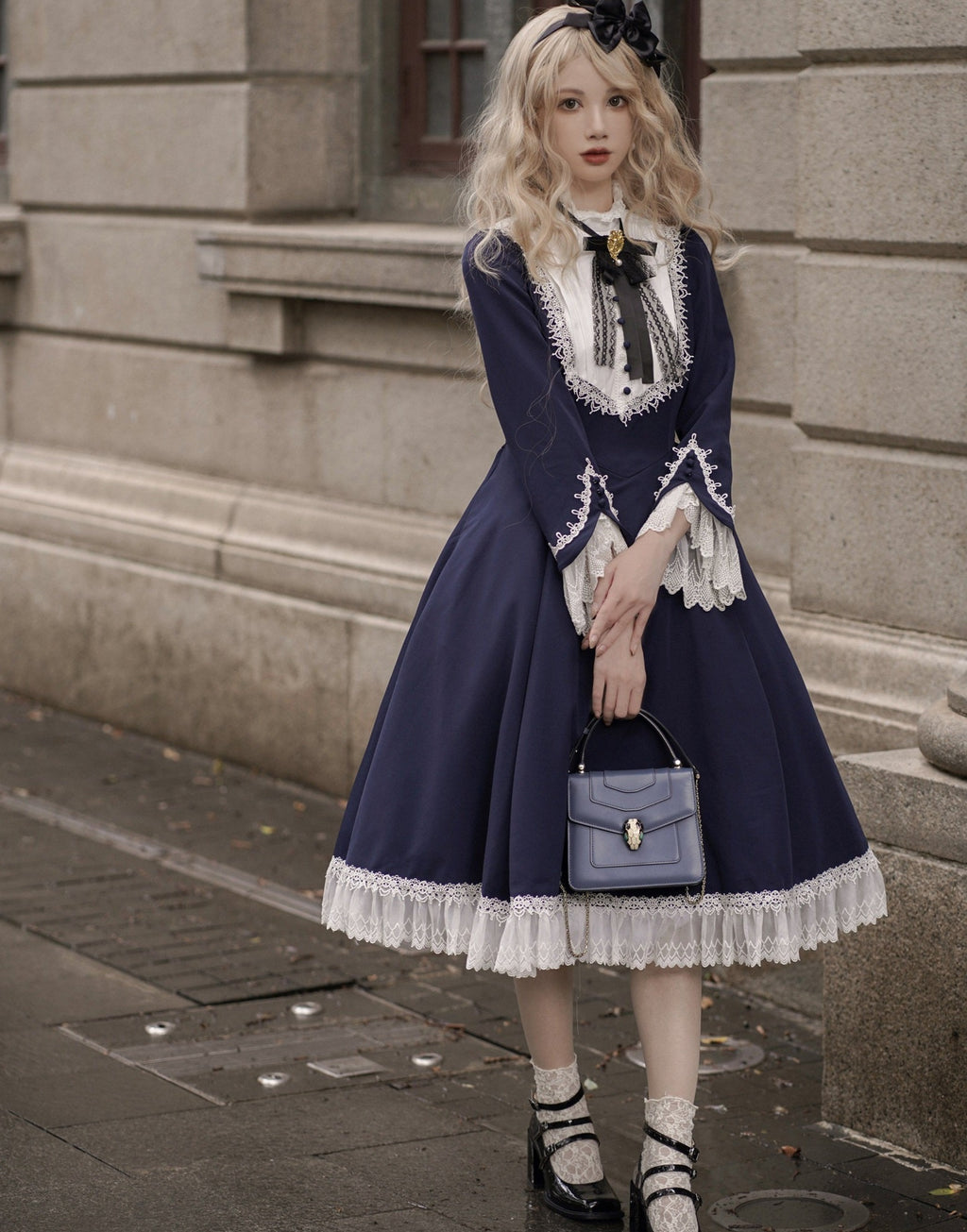 Freya's Fall Classical Lace Sleeve Dress