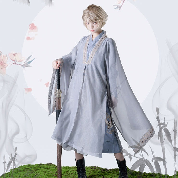 Prince style Crane embroidered flower loli haori