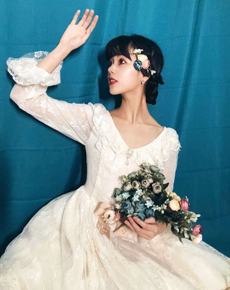 [Pre-order] Morning Mist Sweet Elegant Lace Dress